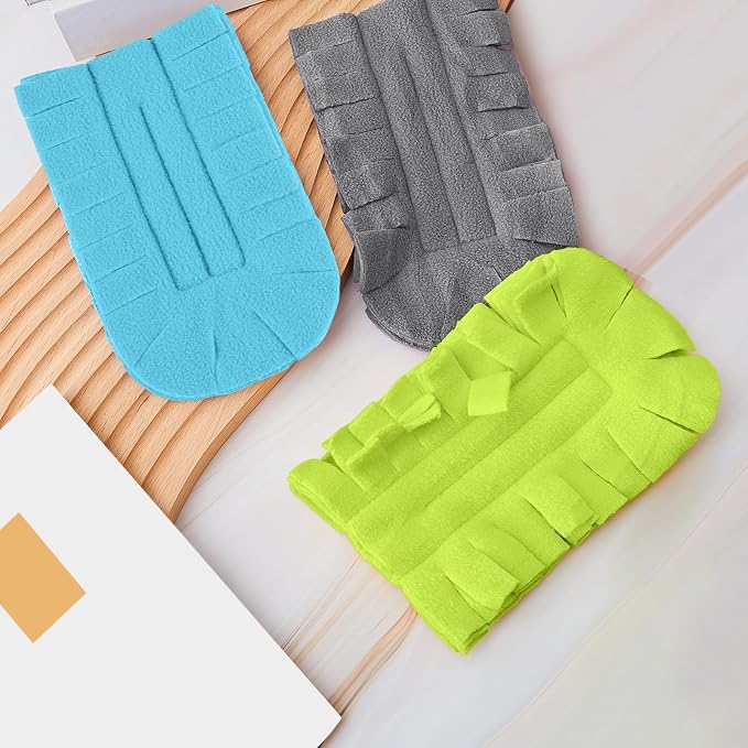 Zubebe 3 Pcs Duster Refill Reusable Fleece Duster Refills Feather Flat Dusters Multi Surface Washable Cleaning Pads Tools for Home, Blinds, Car, Pet, Furniture, Fans (Blue,Green,Gray)