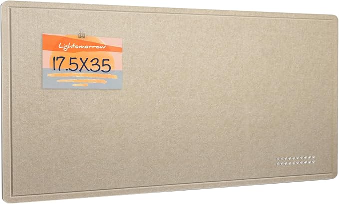 Felt Bulletin Board 35x18 inches, Decorative Pin Board for Home & Office | Cork Board Alternative for Wall with Push Pins, Display Mood Board for Photos, Notes & Reminders
