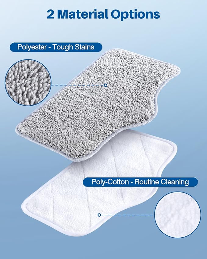 LABIGO Steam Mop Replacement Pads - 6 Pack Machine Washable Microfiber Cloths, Reusable Carpet Cleaning Pads