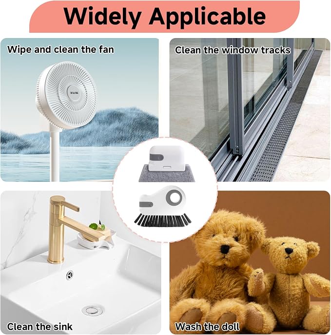 5 Pcs 2 in 1 Window Track Cleaner, Groove Cleaning Brush | Effective window sill cleaner for sliding door tracks and glass door grooves, home, bathroom, kitchen, and narrow crevices