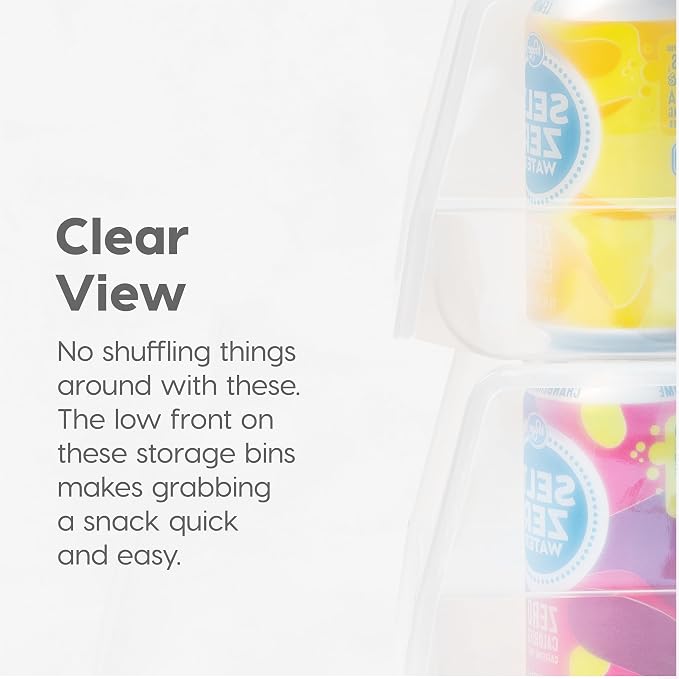 IRIS USA 8-Pack, Large Clear Stackable Storage Bins | Organize snacks, cans, coffee pods, craft supplies, and household essentials with clear visibility and easy access
