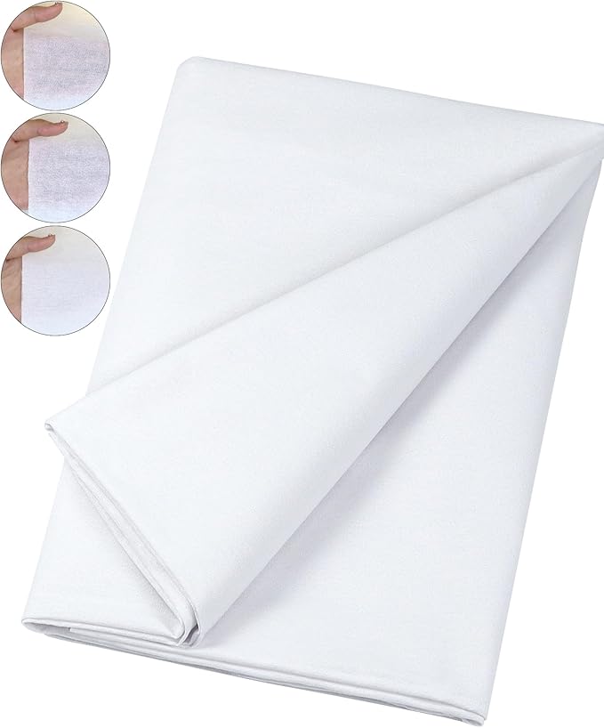 PLANTIONAL Woven Cotton Iron-On Fusible Interfacing: 44 inch X 2 Yards White Lightweight 100% Cotton Single-Sided Interfacing for t-Shirt Blouses Dress Collars DIY Crafts Supplies