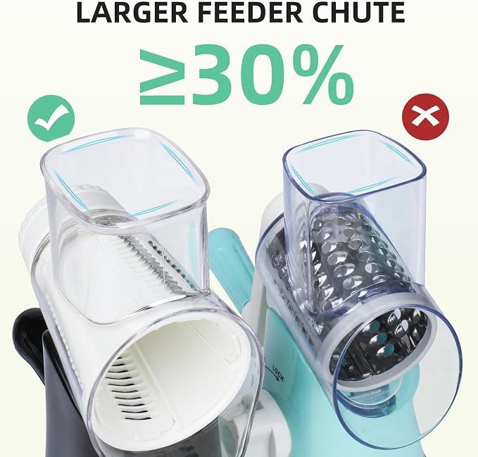 5 in 1 Rotary Cheese Grater, Manual Hand Crank Cheese Grater With Reinforced Suction & 5 Interchangeable Blades, Multifunctional Cheese Shredder, Easy to Use and Clean, Black