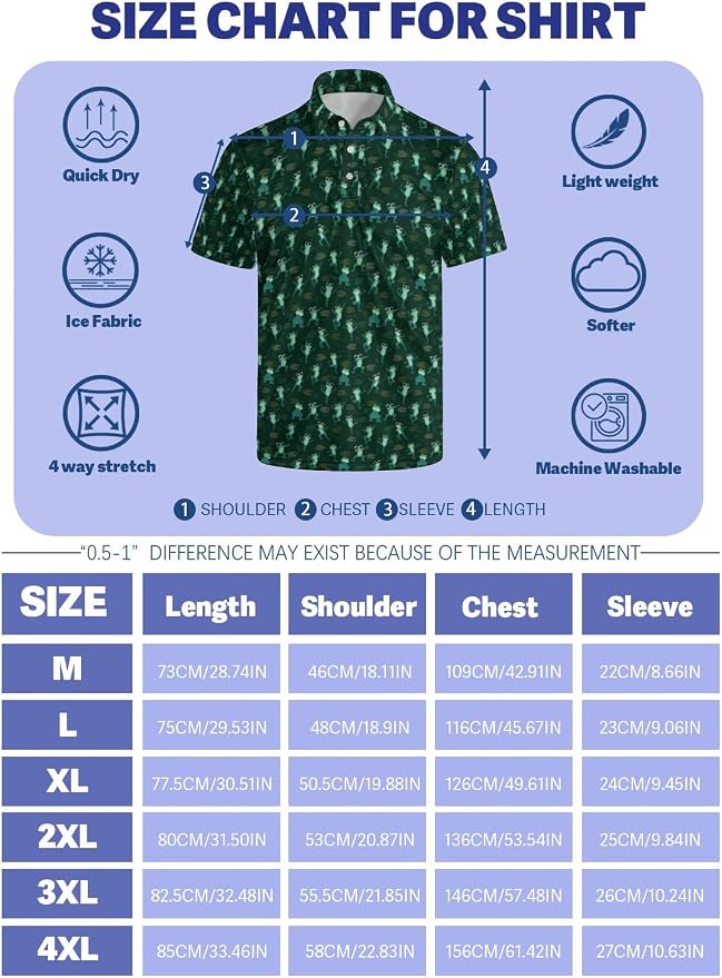 Polo Shirts for Men Moisture Wicking Mens Polo Shirts Patriotic Shirts for Men