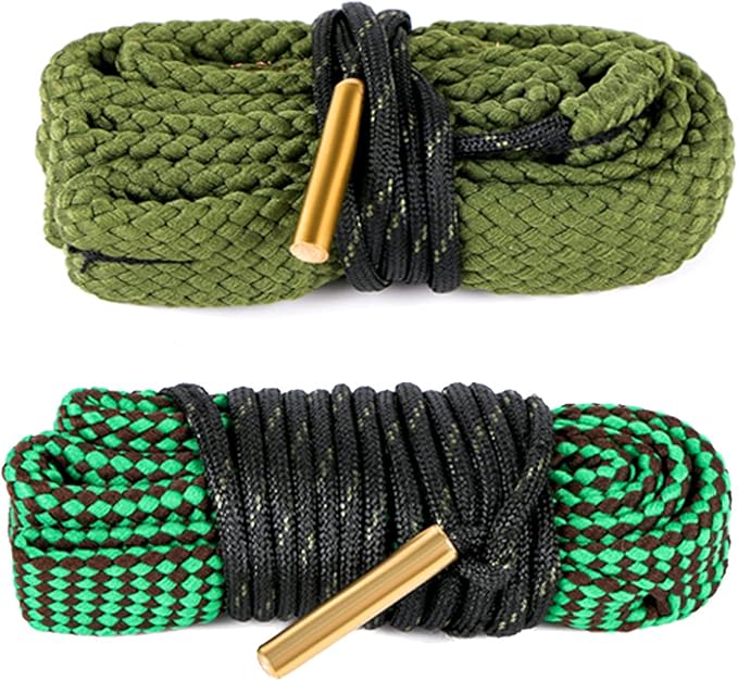 2Pack/3Pack Bore Rope Brush Gun Cleaner Cleaning Snakes, Barrel Snake for 5.56mm/.223/.22/9mm/Cal .380/12 GA/. 30 Cal/.308/.44 Cal. Rifle Shotgun Gun Cleaning(Choose Your Cal)