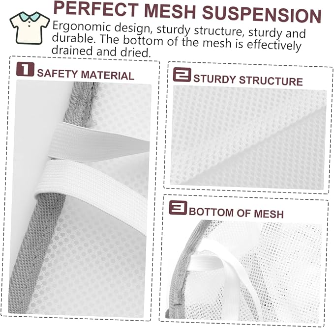 Folding Mesh Clothes Drying Rack Rectangular Laundry Drying Net Gray Trim Portable Hanging Dryer for T-Shirts and Sweaters for Home and Travel Use