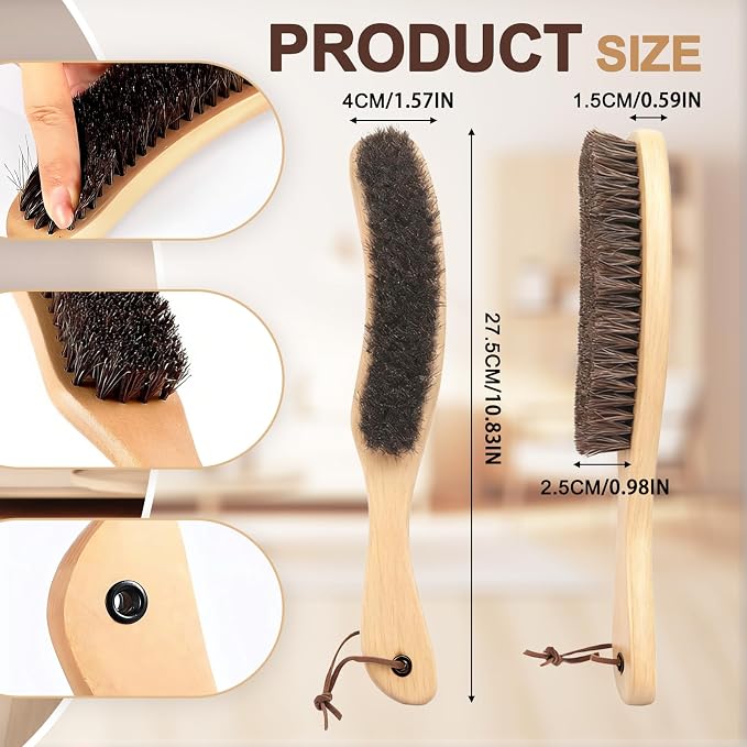 Felt Hat Brush,Felt Hat Cleaner Horse Hair Cowboy Hat Brush Cleaning Kit Hat Brush,Cowboy Hat Cleaner Easily Removes Dust Fuzz and Lint for Shoes Hats,Clothes,Baseball Caps
