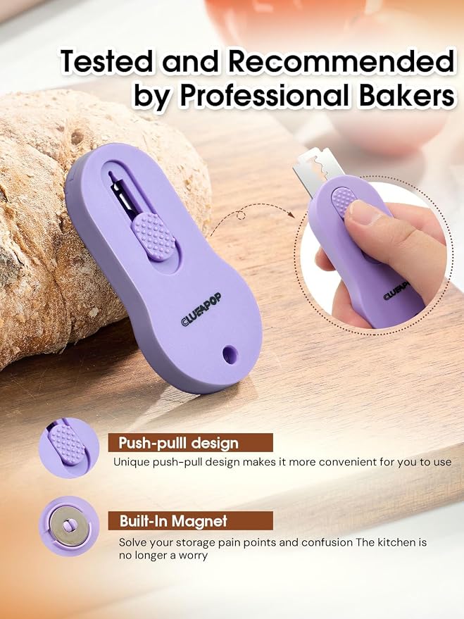 CLUEAPOP Bread Lame Sourdough Scoring Tool, Extractable & Magnetic Lame Scoring Tool, Bread Dough Cutter Slashing Razor Tool, Bread Scoring Tool for Sourdough Bread Baking - Scoring Knife
