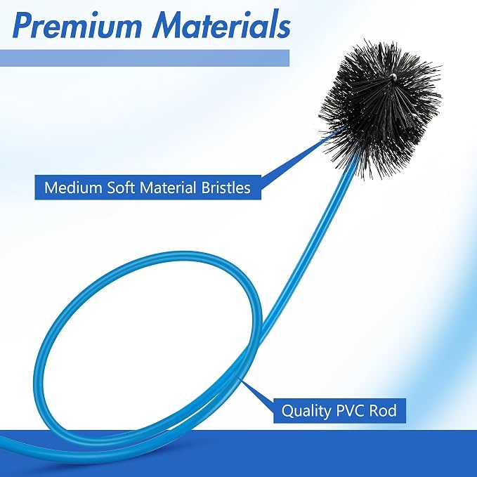 Condensate Trap Flexible Drain Brush, AC Drain Line Cleaning Brush for AC & HAVC Condensate P Trap(48 Inch,Blue,2 Pcs)