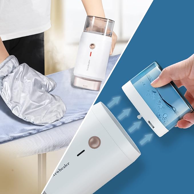Newbealer Detachable Water Tank 180ml, Fabric Brush and 1pc Ironing Glove - 3 Piece Replacement Parts Only for Garment Steamer NB316A, Reusable Accessories