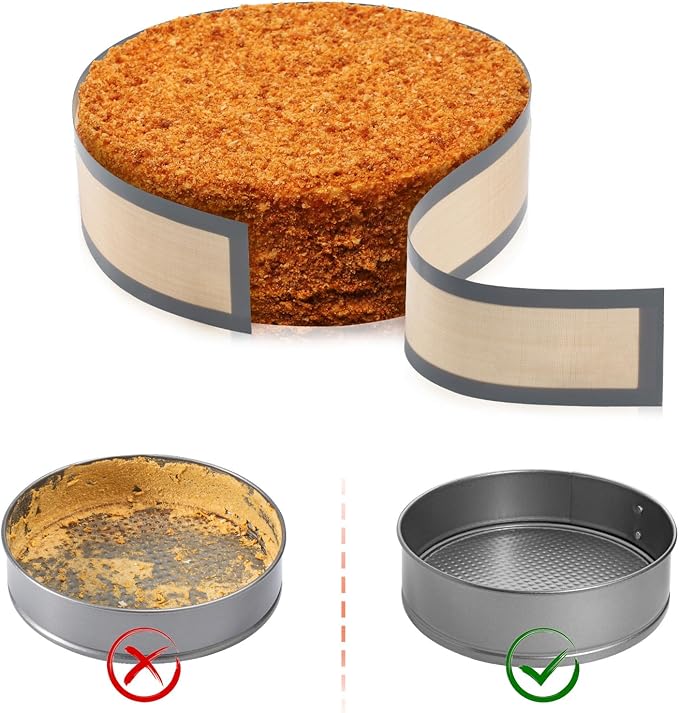 Non Sick Silicone Baking Mat for Springform Pan, Prevent cake from Sticking to Side, Easy Clean Silicone mat for Cheesecake Pan