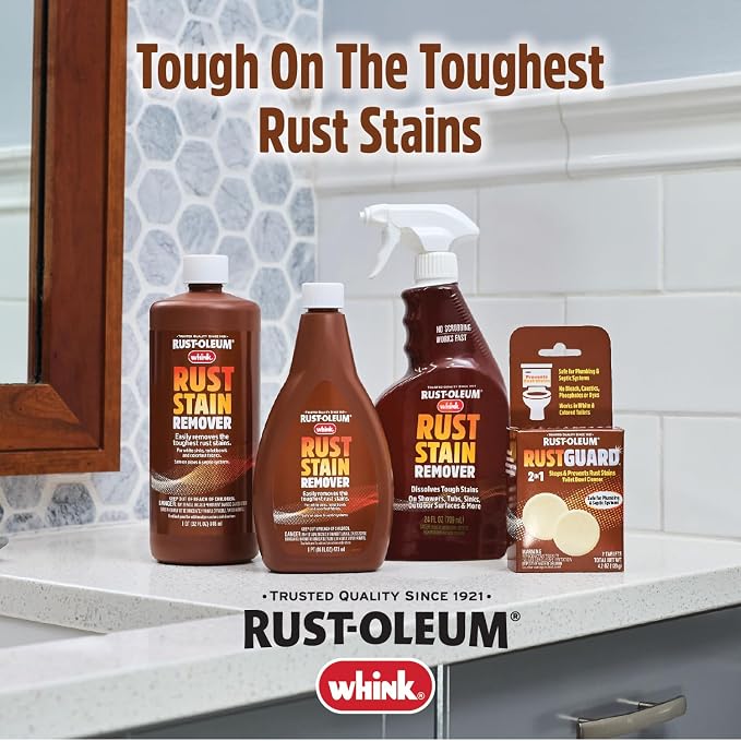 Rust-Oleum Whink Rust Stain Remover | Heavy-Duty Iron Stain Remover for White Toilets & Sinks, Colorfast Fabric & Carpets | 16 oz