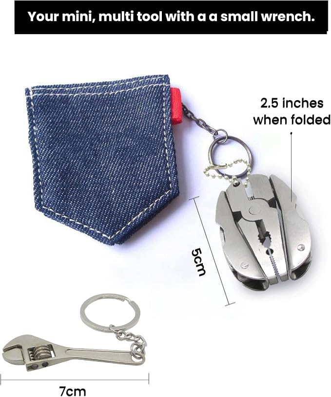 Gadgetime USA Multifunctional Stainless Steel Pliers & Mini Wrench Tool Set - Compact 5-in-1 Multipurpose Pliers & Wrench Set with Sheath - Tool Kit for Camping, Auto, Outdoor - EDC Multi Tool Set