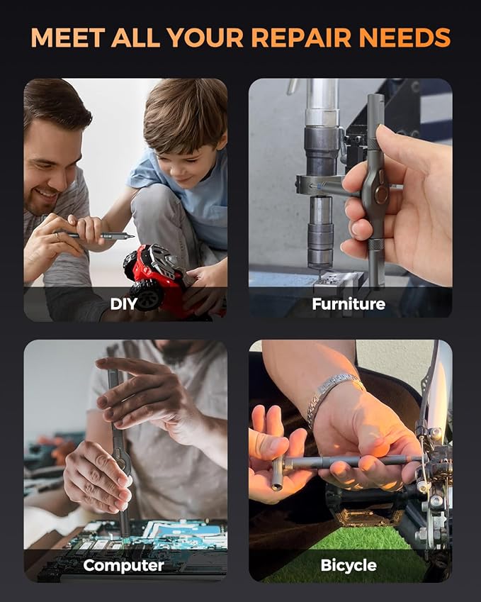 LIFEGOO Ratchet Screwdriver Set: 74 in 1 Magnetic Screwdriver Sets, S2 Steel Bits & Flexible Shaft Suitable for Electronics, Furniture Assembly & Bicycle Repair Tools