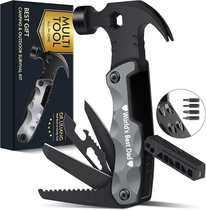 Mens Gifts Camping Tools Gadgets, Multitool Hammer Gift for Dad Boyfriend | Christmas Stockings Stuffers Gifts for Men Dad, Camping Outdoor Gadgets, Unique Idea Present for Women Adult Birthday Holiday