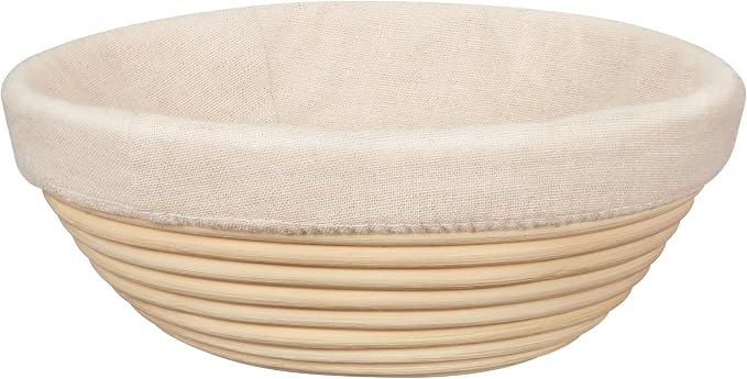 Kootek Banneton Bread Proofing Basket with Liner, 9 Inch Round Sourdough Bread Baking Supplies, Sourdough Starter Kit for Artisan Bread Making