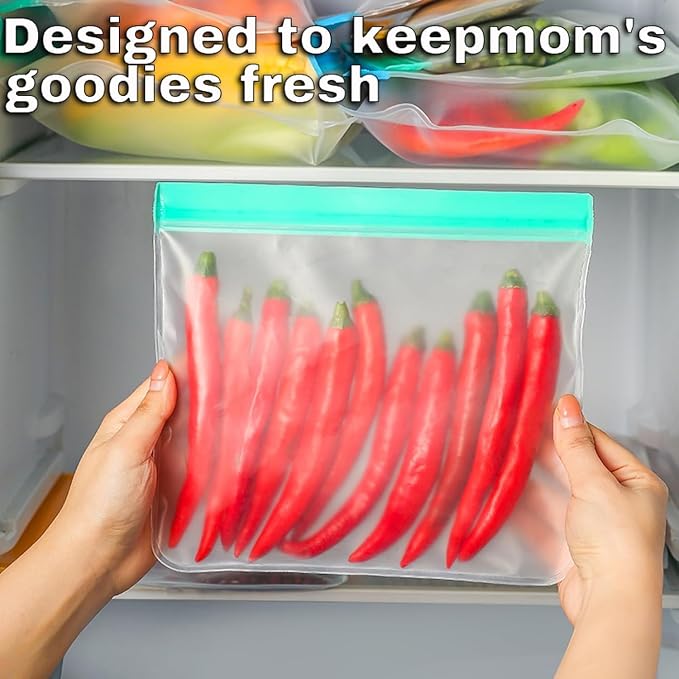 10 Pack Reusable Freezer Bags, Leakproof Silicone Food Storage Bags, Dishwasher Safe Bpa Free Reusable Bags For Lunch Marinate & Travel - 3 Gallon, 4 Sandwich, 3 Snack Sizes(Gray)