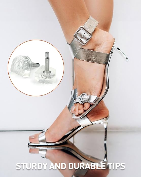 Heel Replacement Tips, 3 Colors to Choose, Durable Non-Slip High Heel Caps with Optional 6" Heel Pliers