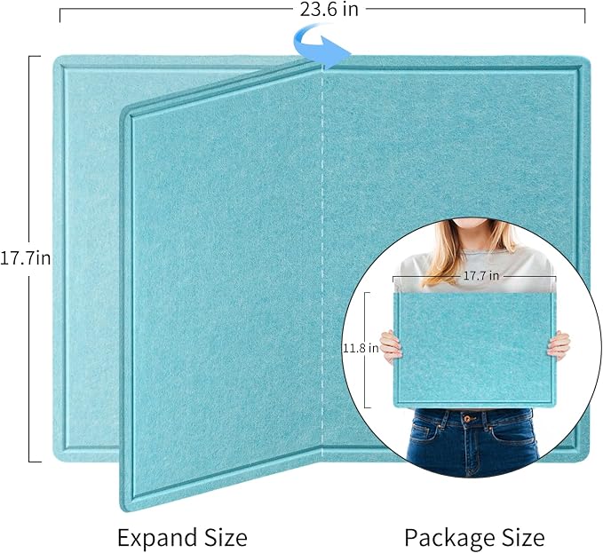 Felt Bulletin Board 24x18 inches, Decorative Pin Board for Home & Office | Cork Board Alternative for Wall with Push Pins, Display Mood Board for Photos, Notes & Reminders