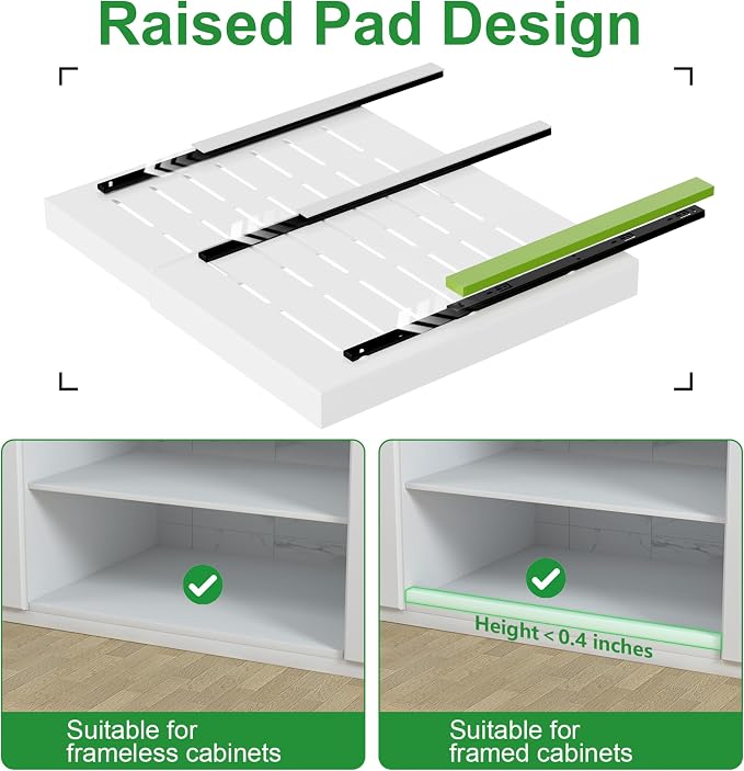 PAKETA 4 Pack Expandable Pull Out Cabinet Organizer,21" Deep | Pull Out Drawers for Cabinets with width from 15" to 26",Sliding Drawers for Cabinets with Upgrade 3 Slide Rails,hold 65 lbs