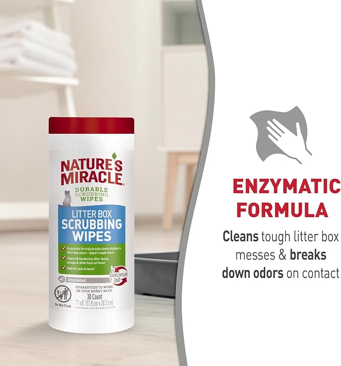 Nature’s Miracle Litter Box Scrubbing Wipes 30Ct (Pack of 2)