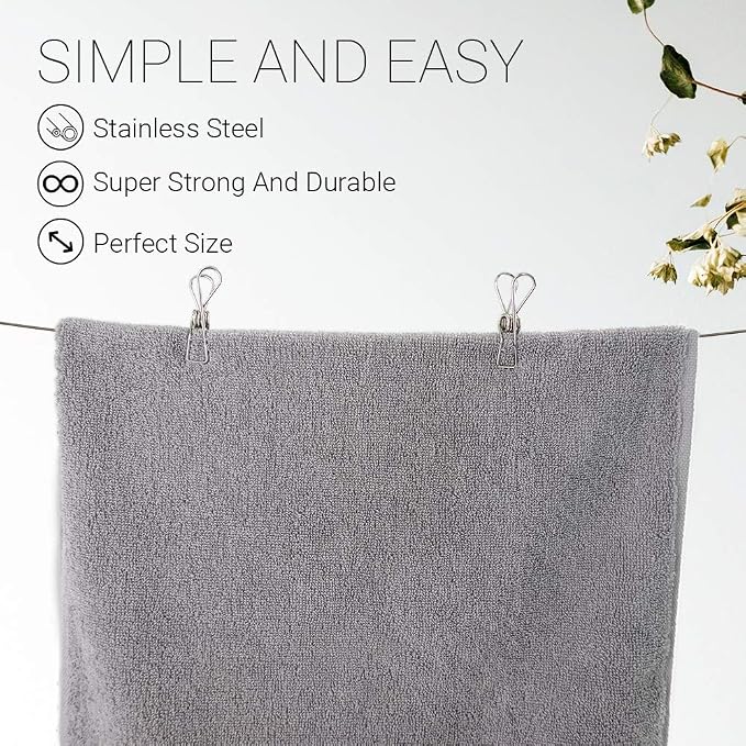 40 Pack Stainless Steel Clothes Pins, Multi-Purpose Metal Wire Utility Clips