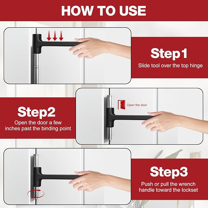 Vdsfand 3PCS Door Hinge Adjustment Tool Kit Door Gap Adjustment Tool for Precise Hinge Gap Adjustment Upgraded Door Hinge Tool for Installation and Repair of Residential and Commercial