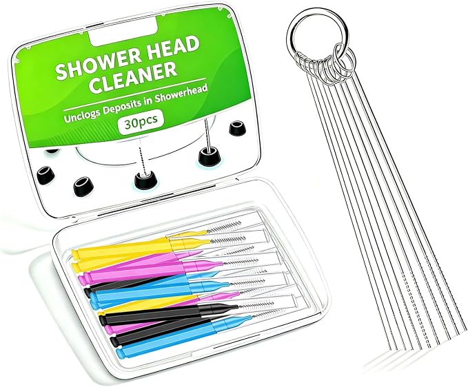 Shower Head Cleaner Tool Set, Multi-Size Shower Head Cleaner Picks for Unclogging Small Nozzles Dual-Function Shower Head Cleaning Brush Crevice Cleaning Brush Kit for Bathroom & Kitchen (30)