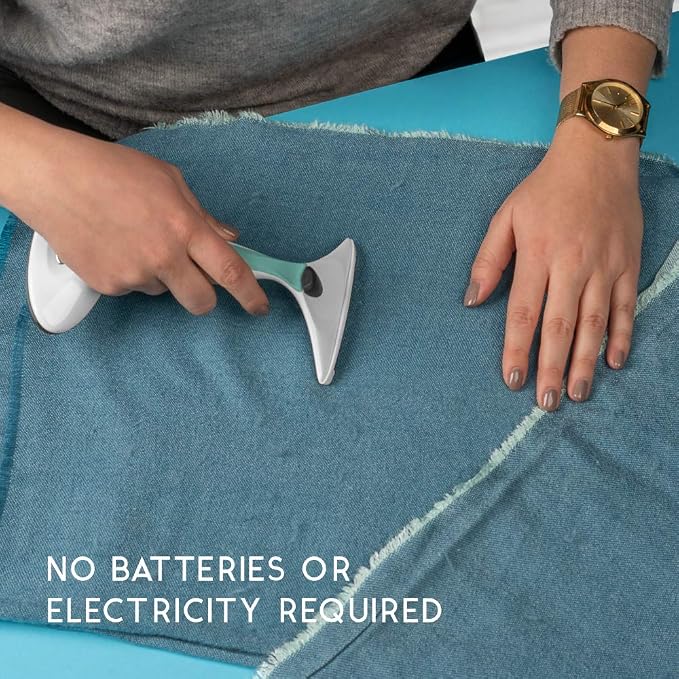 Fabric Shaver & Lint Remover |Battery-Free 4-in-1 Depiller with 3 Fabric-Safe Edges for Clothes & Upholstery (Turquoise)