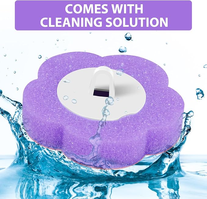 Disposable Toilet Brush, Toilet Brush Kit, Toilet Bowl Cleaning System, Long Handle Easy to Install for Bathroom Cleaning (White Cleaning Brush + 18 Purple Replacement Heads)