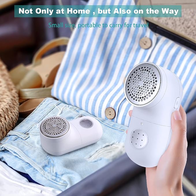 Fabric Shaver, USB Rechargeable Lint Remover for Clothes, Sweater | Cordless Clothes Defuzzer, Portable Sweater Shaver to Trim Pills from Clothes, Sweater, Furniture, 2.0 Pro, Beige