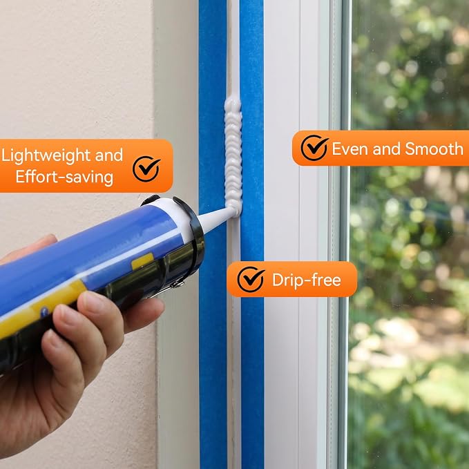 Caulk Gun Kit, Smooth Silicone Caulking Gun and Caulk Remover Tool, Sealant Finishing Tool Grout Scraper for Kitchen Bathroom Window Sink Joint, All in One with Gift Box