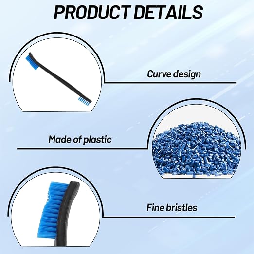 12-Pack Double-Ended Cleaning Brushes, Nylon Bristle Detail Brushes for Car Detailing, Kitchen, Keyboard, Carbon Residue Removal and Tight Spaces Cleaning