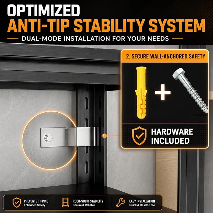 Garage Shelving, Heavy Duty Adjustable Boltless Metal Storage Shelving Units