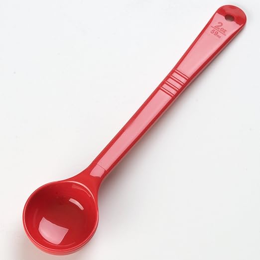 Carlisle FoodService Products Measure Miser Plastic Measuring Spoon with Long Handle, 2 Ounces, Red, 1 Count (Pack of 1)