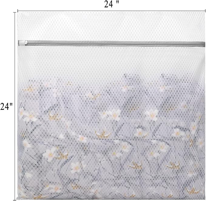 Muchfun 2Pcs Durable Diamond Mesh Laundry Bags for Delicates 24 x 24 Inches | (2 XX-Large)