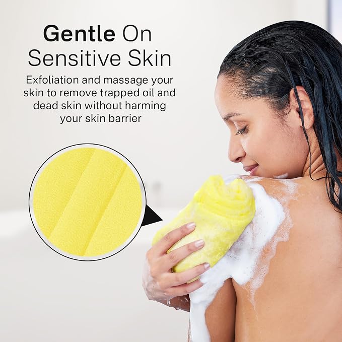 Yiclick Exfoliating Washcloth Towel- Exfoliating Body Scrubber Exfoliator, Back Scrubber for Shower Bath, Exfoliate Rags Wash Cloths, Loofah Lufa Sponge, Body Scrub & Exfoliation Women Men