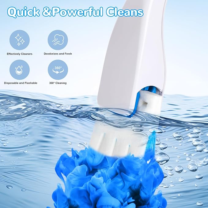 36 Count Flushable Toilet Bowl Cleaner Refills, Toilet Cleaner Refill Pads | Flushable, Disposable, Toilet Fresh, Bathroom Toilet Brush Refills, Accessories Supplies Starter Kit, Ocean Scent, No Handle