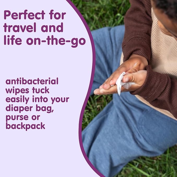 Boogie Antibacterial Hand Wipes - 30 Count - Hypoallergenic & Alcohol-Free - Individually Wrapped - Travel and Diaper Bag Essential