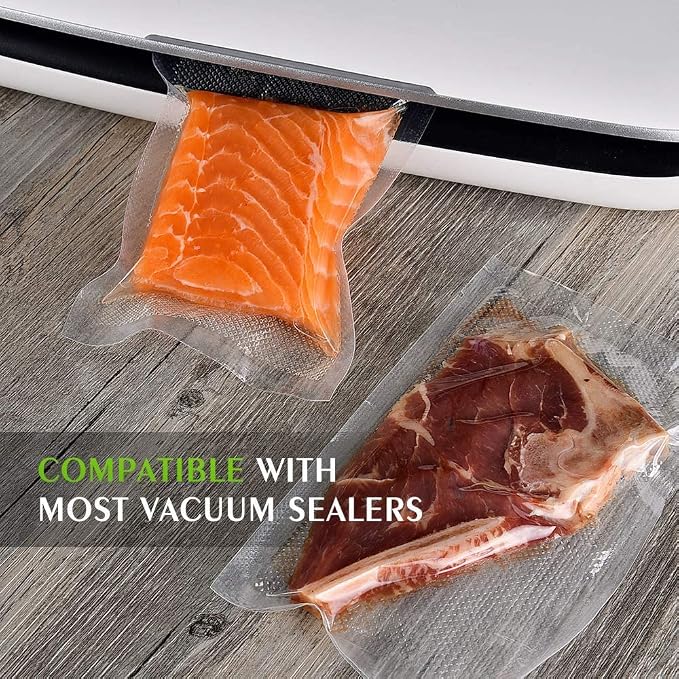 Vacuum Sealer Bags, 2 Rolls 8"x16' | Commercial Grade, BPA Free, Customized Size, Sous Vide Cooking, Puncture Prevention