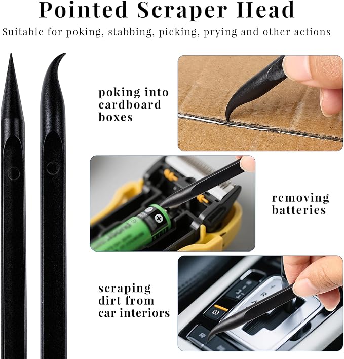 9 PCS Plastic Scraper, Non-Scratch Scraper, Multi-Purpose Scraper Pry Tool for Small Narrow Spaces and Gaps, Perfect for Remove Stickers, labels, Gasket, Oil Stains
