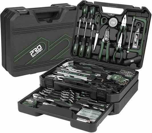 Prostormer 269-Piece Tool Set, Full Household Tool Kit, Green | Essential Tools for Home, Auto, Mechanics, Daily Repair Works, with Upgraded Tool Box