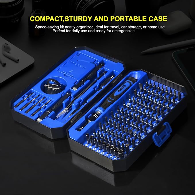 Precision Screwdriver Set with 103 Multi Bits, MINGFIX 115 in 1 Small Magnetic Repair Tool Kit for MacBook,Laptop,PC,Computers, iPhone, Electronics,PS5,PS4,Nintendo Switch, Xbox,Watches & Eye Glasses