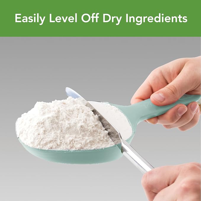 Tovolo Scoop & Sift Flour Sifter for Baking Dusting 1 Cup Fine 20 Mesh Sieve Flour Duster, Easy Scoop Dishwasher Safe Baking Powdered Sugar Flour Sifting Tool for Aerating Coating Dusting, Blue Haze
