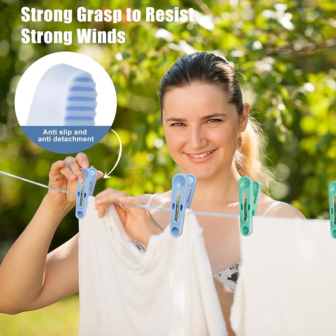 32Pcs Colored Clothes Pins Plastic Laundry Clips,Package Clips | Whether you're hanging clothes to dry, organizing your closet, or sealing bags of snacks, . Clothes Pins