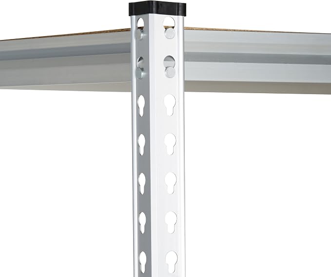 Amazon Basics Double Post Press Board 5 Tier Shelf 36 x 18 x 72, Aluminum | Medium Duty, Storage, Shelving