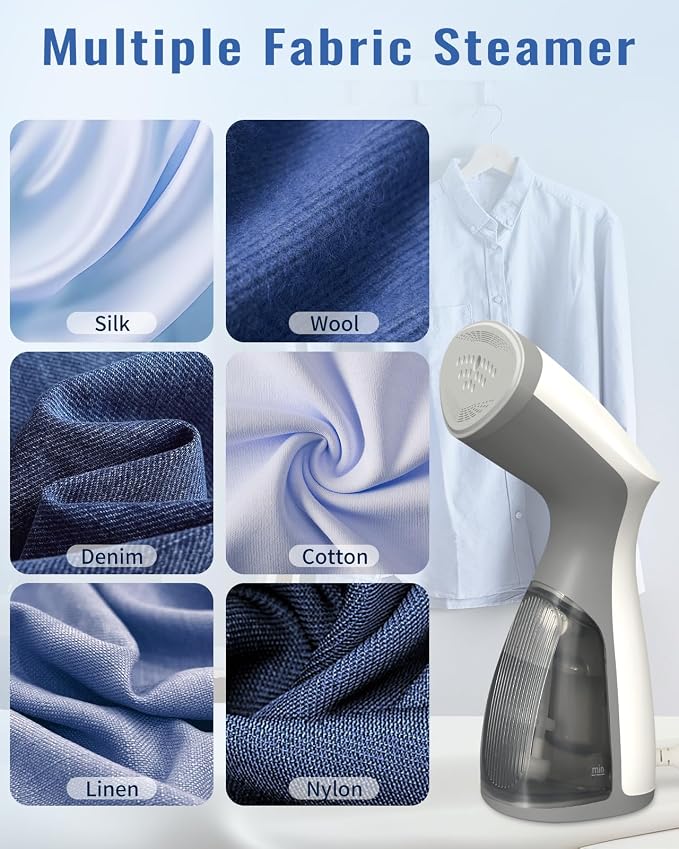 BEAUTURAL Steamer for Clothes, Portable and Handheld Garment Wrinkle Remover, Fast 25s Heat-up, 120V Only (Not for 220V Europe)