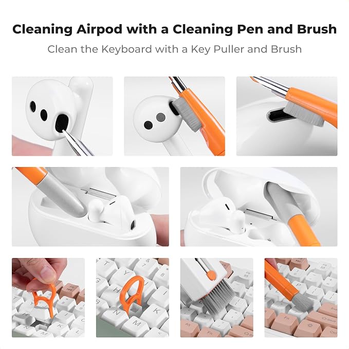 K&F CONCEPT Newly Upgraded 11-in-1 Keyboard Cleaning Kit，Multi-Device Tool | Remove Dirt In Crevices and Holes,Clean Oil and Fingerprints,Safe Mild Cleaner Has Anti-Stain Power,Protects Coatings,MM01