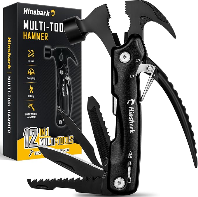 Gifts for Men 12 in 1 Hammer Multitool, Anniversary Birthday Dad Gift Tools | Multitool Hammer Tool, Gifts for Men Dad Husband Him Grandpa, Camping Essentials Cool Gadgets, Christmas Stocking Stuffers