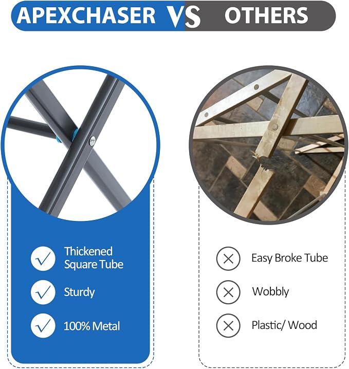 APEXCHASER Oversize 3-Tier Clothes Drying Rack, No Install, Graphite | Expandable Design, Non-slip feet, Tool-free Setup, Rust Prevention, Sturdy Construction, 14.9" D x 29.3" W, Holds 24lbs